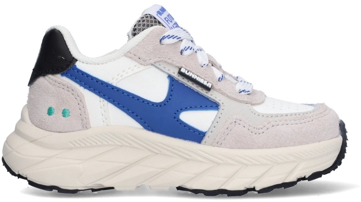 BunniesJR 226071-401 Jongens Lage Sneakers - Blauw - Leer - Veters