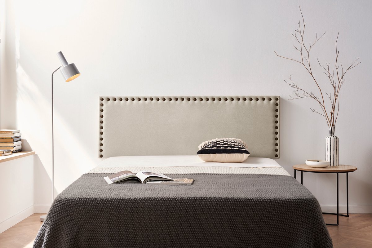 Moonia Hoofdbord - Gestoffeerd - Elegant - Tan Beige - Duurzaam en Hoogwaardig - Inclusief Muurschroeven
