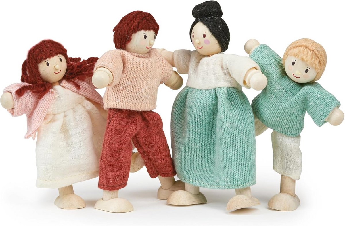 Huispoppen Familie Speelfiguren Houten Speelgoed
