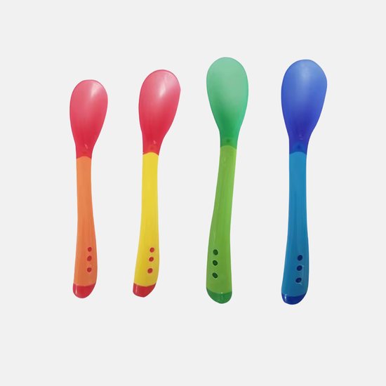 TSD goods kinderbestek Set van 8 lepels - Warmtegevoelig - Soft Spoons 8 Baby - 4 Kleuren Kinder Lepeltjes - Zachte Tuit - Baby Bestek - Per 8 Stuks - Vanaf 3 Maanden van Merkloos — afbeelding 4