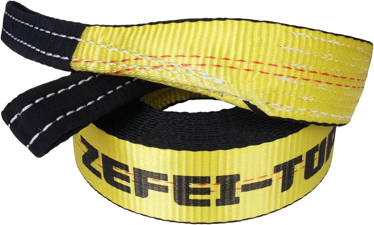 Zware Sleepkabel 5CM x 15M - Recovery Trekriem Voor Auto, 4x4 Off-Road | Inclusief Verstevigde Ooglussen