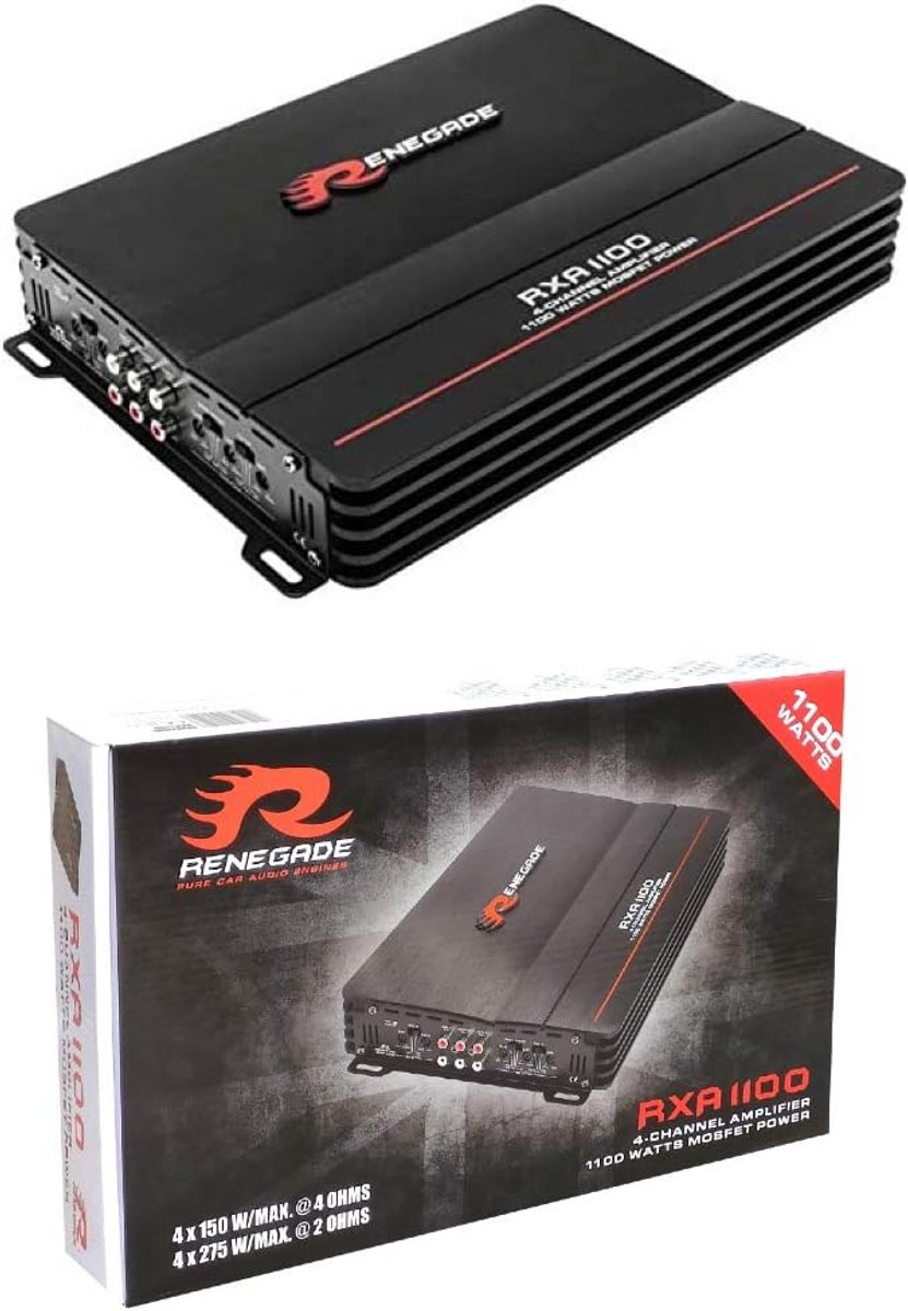 4 Kanaals Auto Versterker Klasse A/B - 4x 135W RMS - Max Vermogen - Met Bass Boost