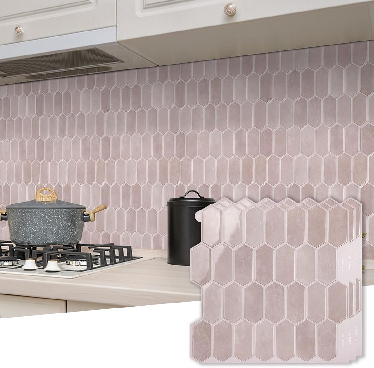 3D Zelfklevende Wandtegels Zeshoekig XL 10 Vellen Voor Keuken en Badkamer
