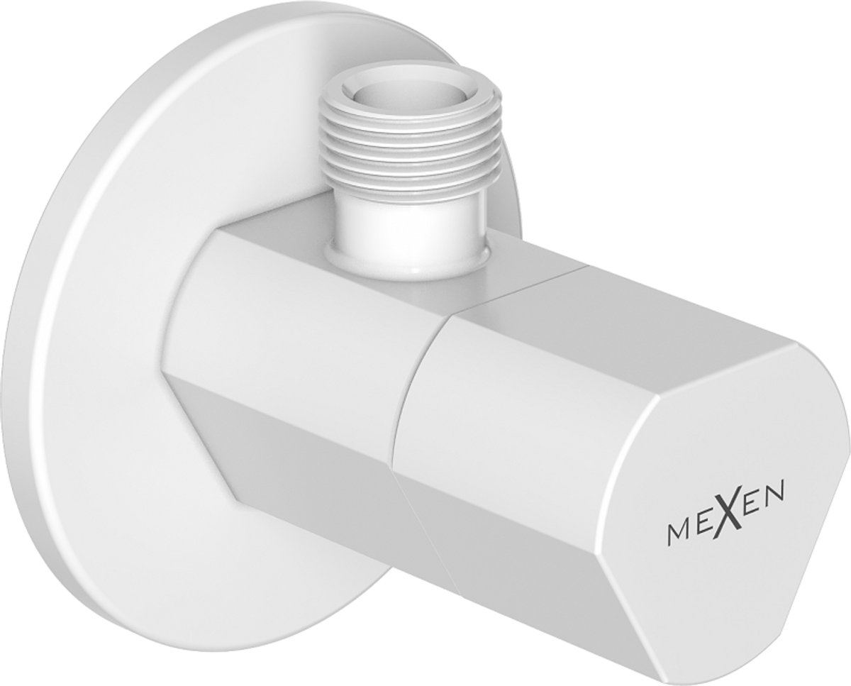 Mexen T hoekventiel voor kraan 1/2"x3/8", wit - 79973-20