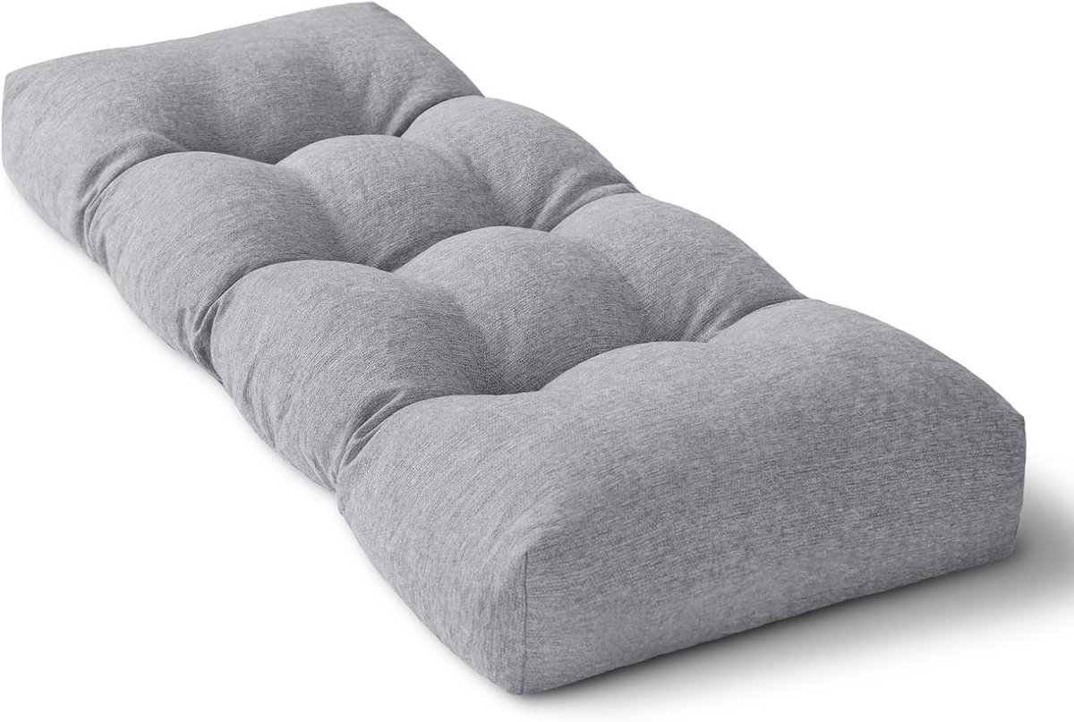 Comfortabel Bankkussen 28 Inch - Setable Kussen met Antislip Onderkant voor Binnen en Buiten - Grijs
