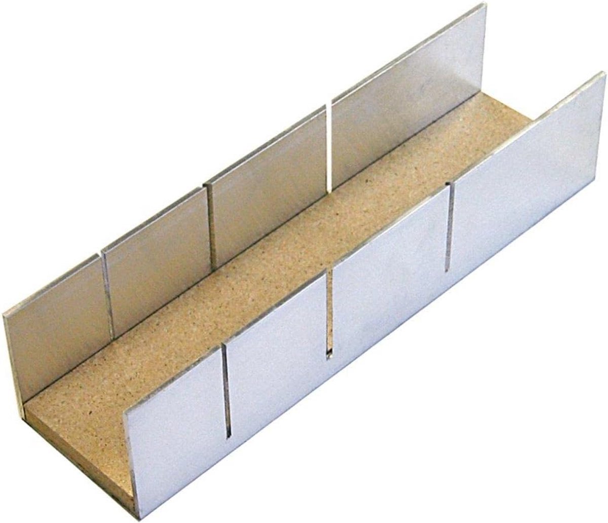 Versteklade van Aluminium met Houten Inzetstuk voor Nauwkeurig Zagen op Verstek, 245 x 65 x 55 mm