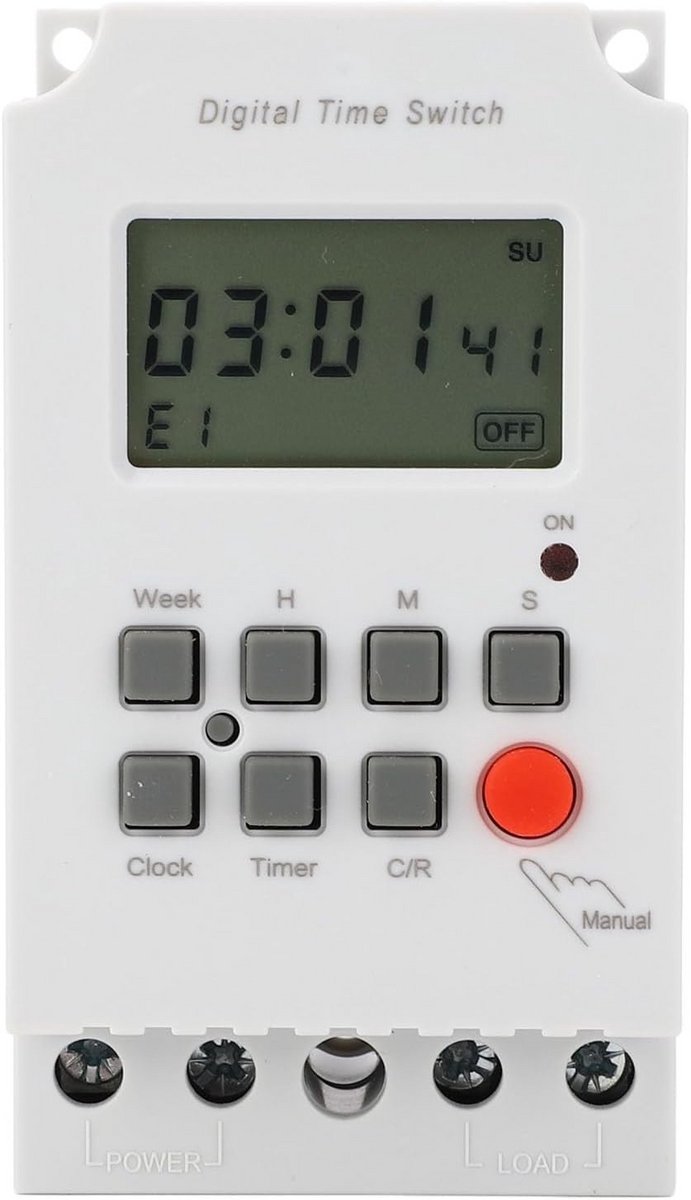 Digitale Tijdschakelaar 28 Groepen 25A voor AC200-240V met Batterij