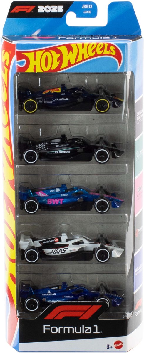 Hot Wheels Formula 1 - set van 5 metalen F1 speelgoedauto's — afbeelding 2