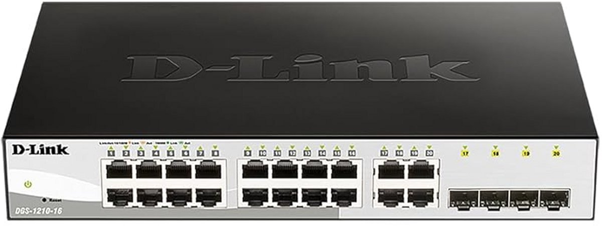 Smart Gigabit Switch met 12 Poorten en 4 SFP Slots voor Bedrijfsnetwerken