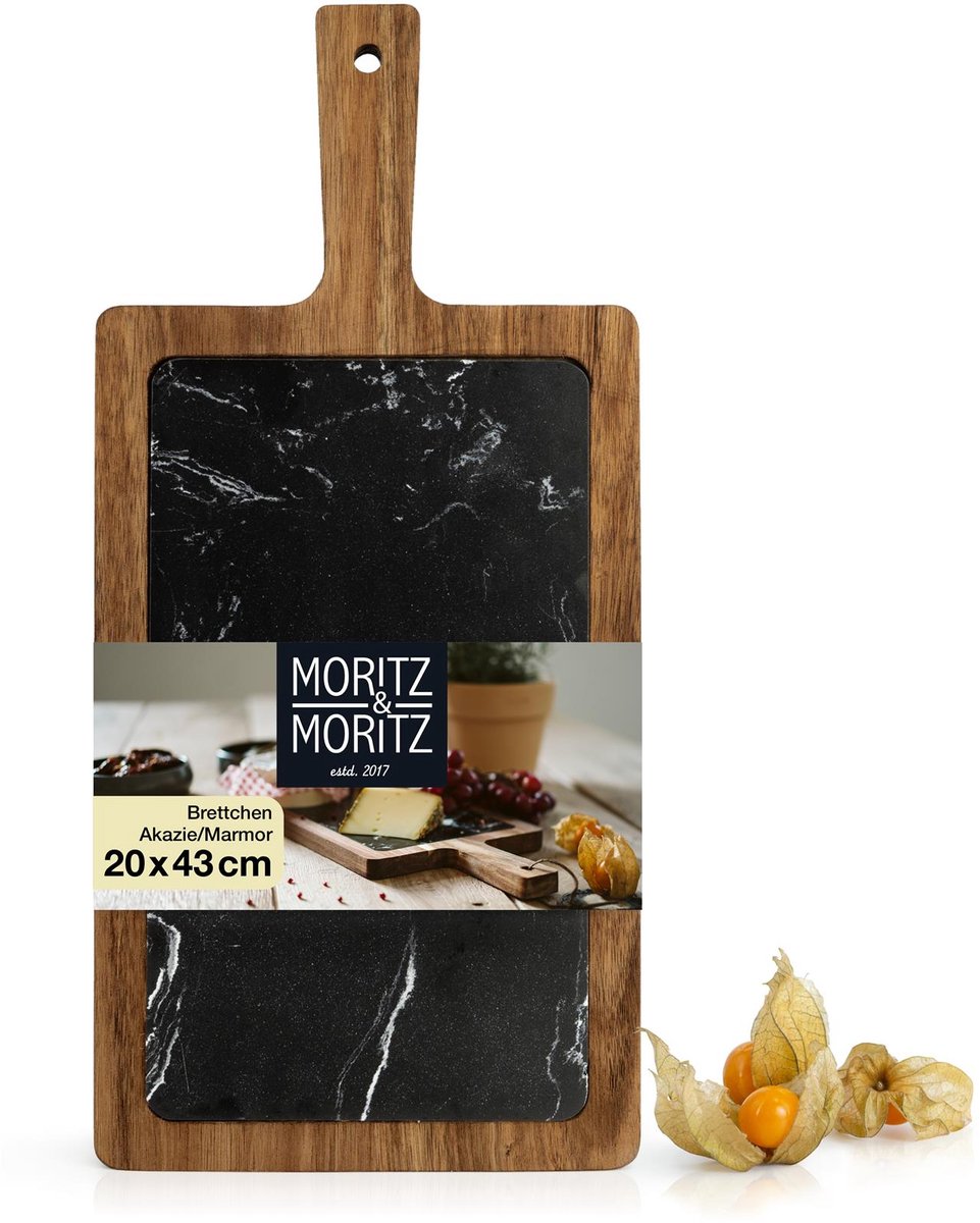 Moritz & Moritz houten plank acacia marmer zwart