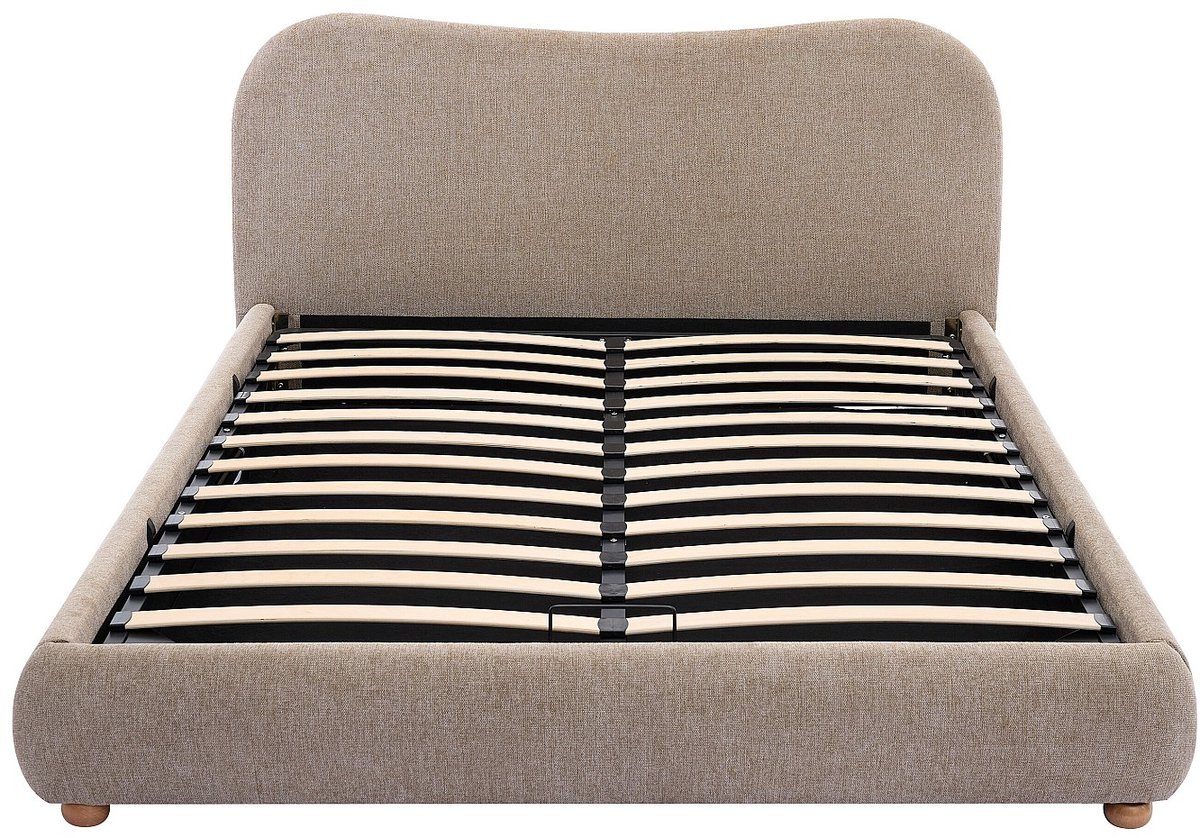 Vente-unique Bed met opbergruimte stof taupe 180 x 200 cm (Super King Size Bed)