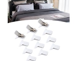 Dekbedclips - 12 stuks - Dekbed klemmen - Deken Clips - herbruikbaar - Anti-Schuif Bed Clips - Voorkom dat beddengoedaccessoires verschuiven - de deken binnenin te houden - wit
