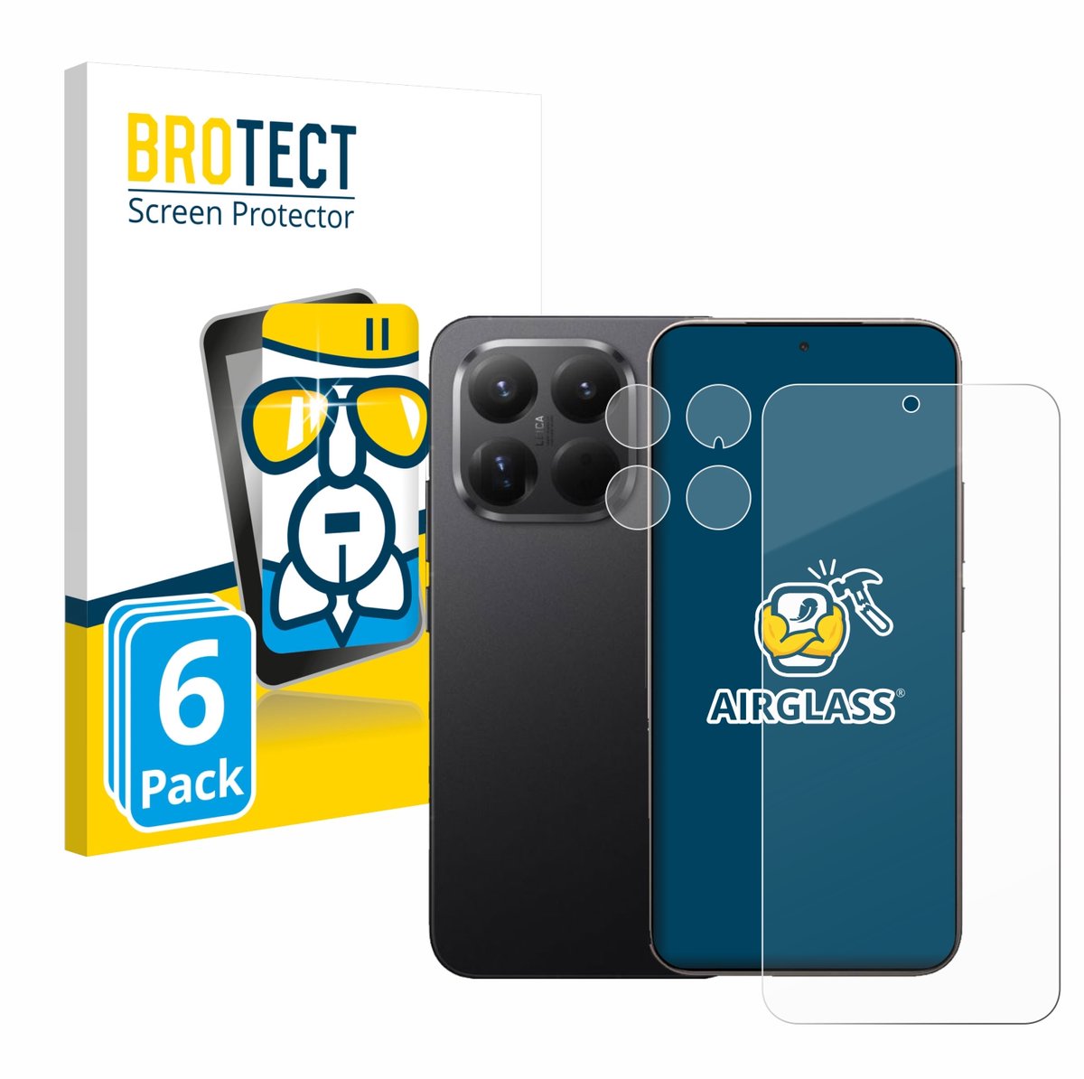 Screenprotector 6 Stuks voor Xiaomi 15T Pro (Voor+Camera) Beschermglas transparant