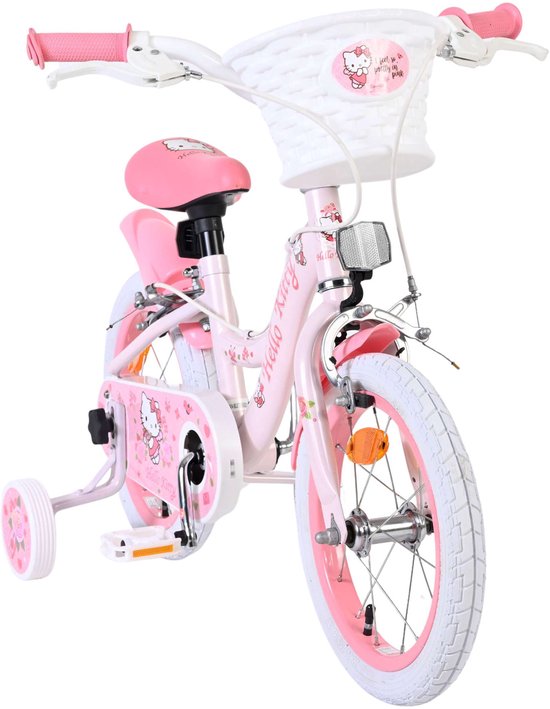 Hello Kitty Kinderfiets - Meisjes - 14 inch - Roze - Twee handremmen van hello-kitty — afbeelding 2
