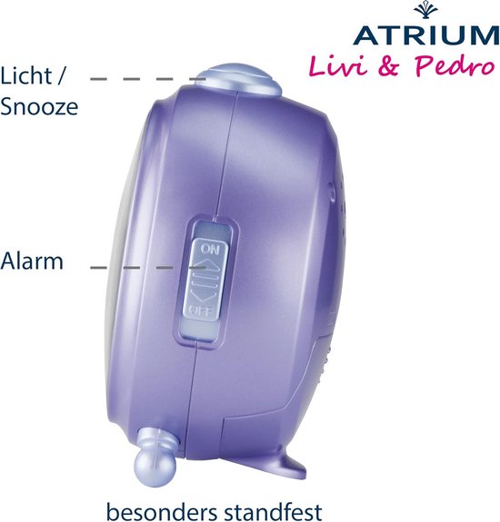Kinderwekker voor Meisjes in Paars en Lila met Alpaca Design - Geruisloos, Licht en Snooze Functie — afbeelding 5