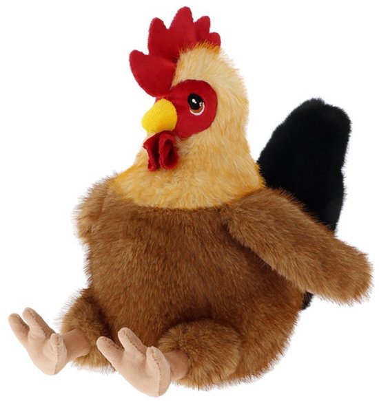 Pluche kip knuffel - 30 cm - grijs - boederijdieren kippen knuffels - warenhuis