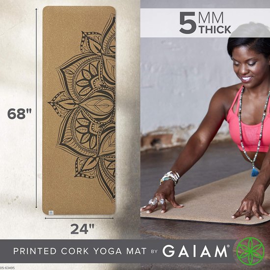 Duurzame Kurk Yogamat voor Hot Yoga en Pilates - Natuurlijke, Niet-giftige TPE Achterkant — afbeelding 5