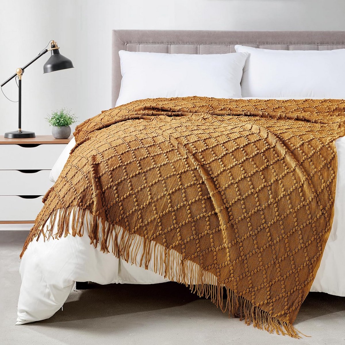 Textured Gebreide Plaid voor Bank of Bed Zacht en Warm