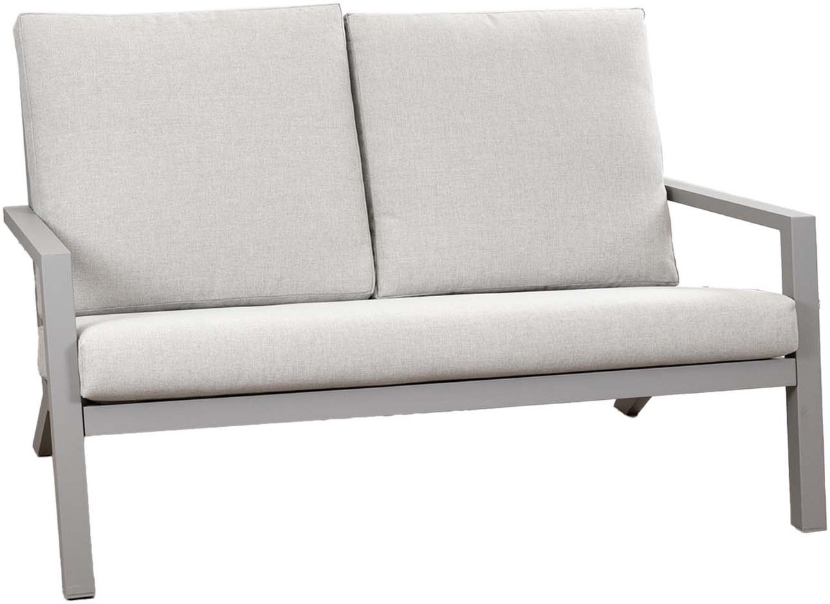 Loungebank Bezano | 2-persoons | Taupe & Champagne | Aluminium