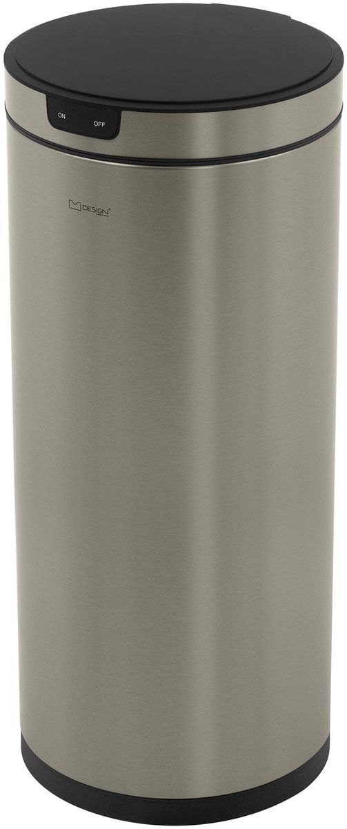 Bak met sensor 40L rond roestvrij staal, zilver, automatisch openend en sluitend ML-ontwerp
