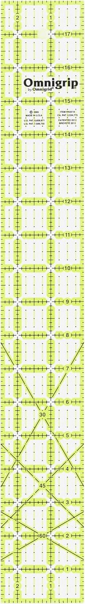 Antislip Quiltersliniaal Rechthoekig 6.3 x 45.7 cm voor Precisie Snijwerk