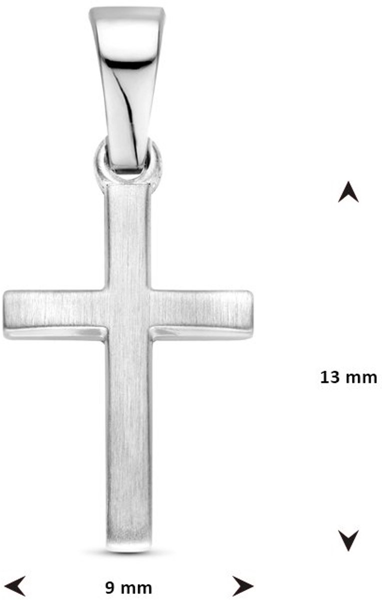 zilver gerhodineerd hanger kruis 13 mm 1340463