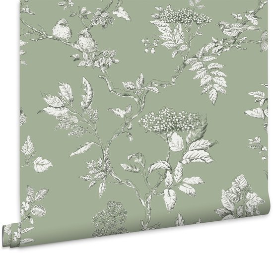 Laura Ashley - Papier peint intissé - Elderwood Sage - Papier peint non tissé