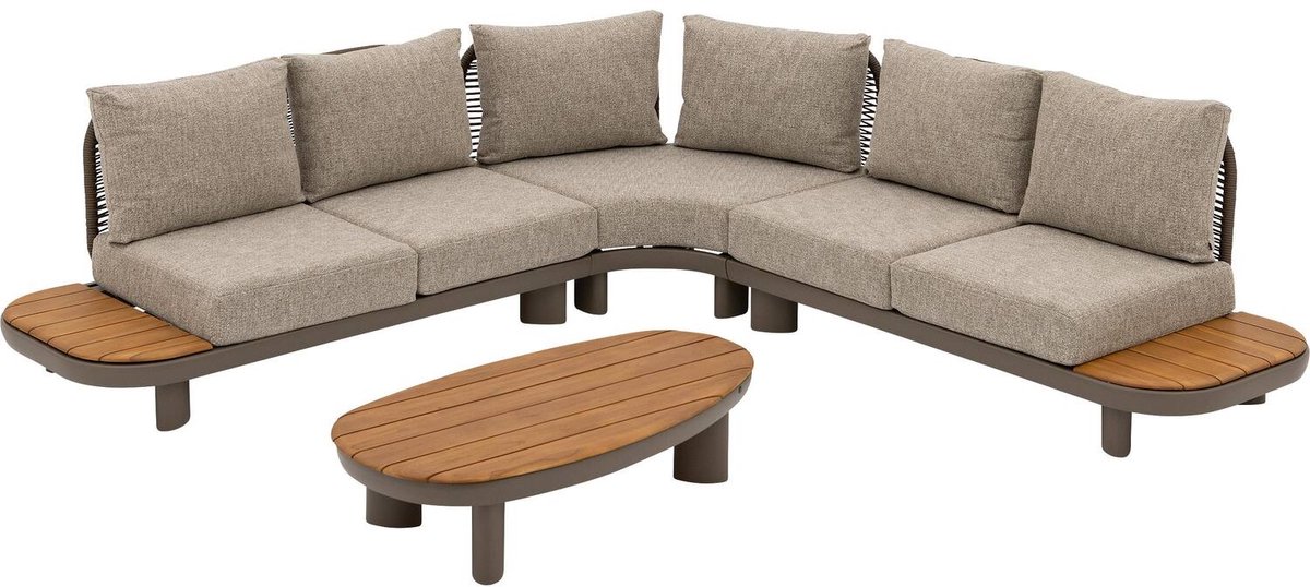 Goossens Loungeset Monaco - Buitenstof - bruin - 295 x 82 x 295 cm