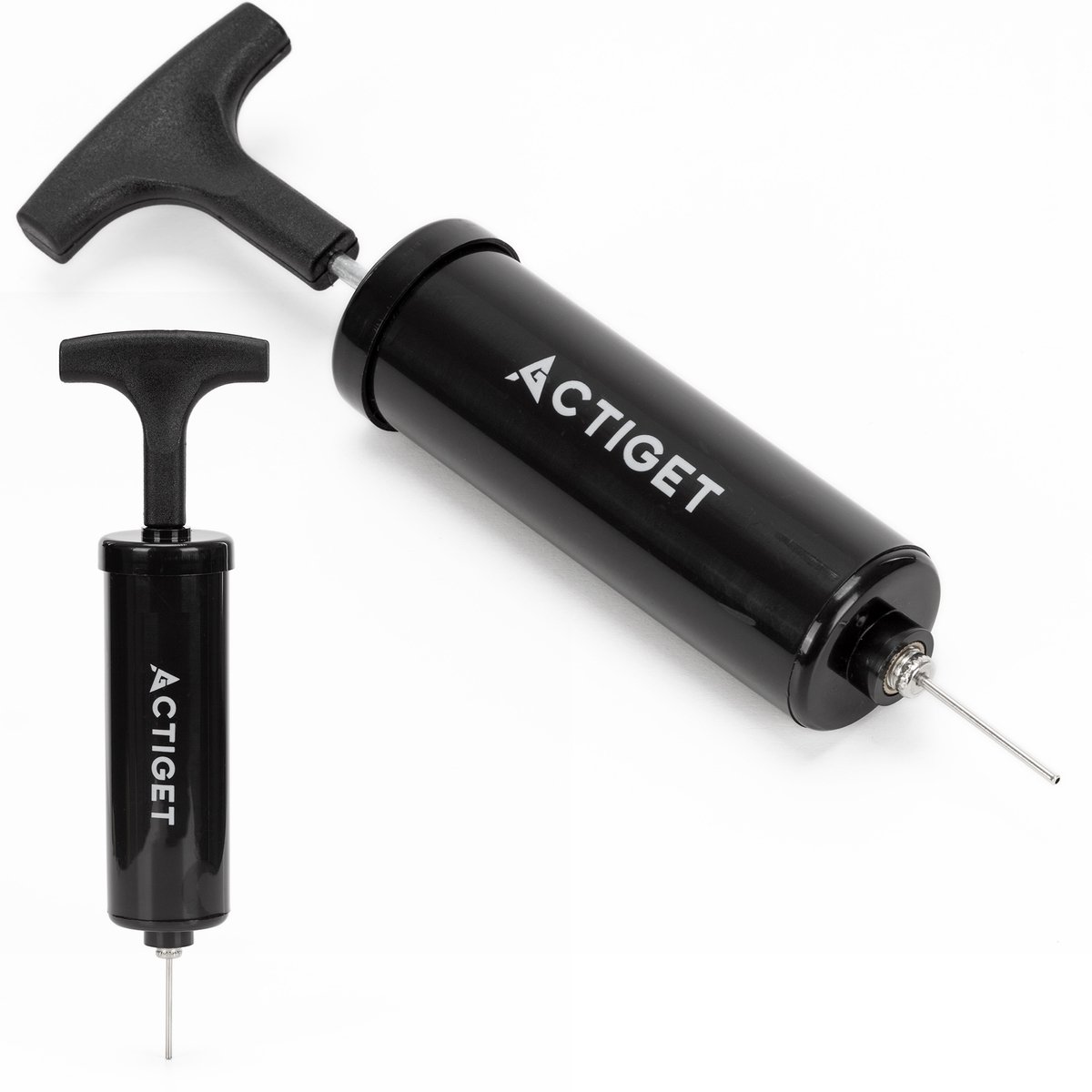 Actiget® Ballenpomp - Voetbalpomp met Extra Naald - Handpomp - Pomp Universeel - Opbergvakje - Zwart