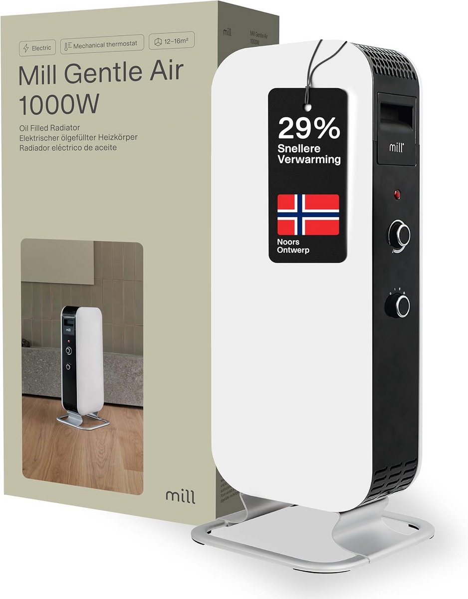 Stille Oliegevulde Radiator 1000W - Energiezuinige Elektrische Verwarming voor Kamers tot 16m²