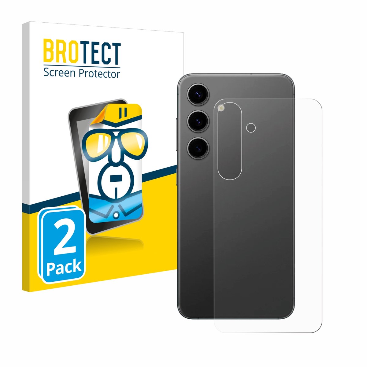 BROTECT - Screenprotector voor Samsung Galaxy S24 Plus (Achterkant) - Folie Beschermfolie transparant 2 Stuks