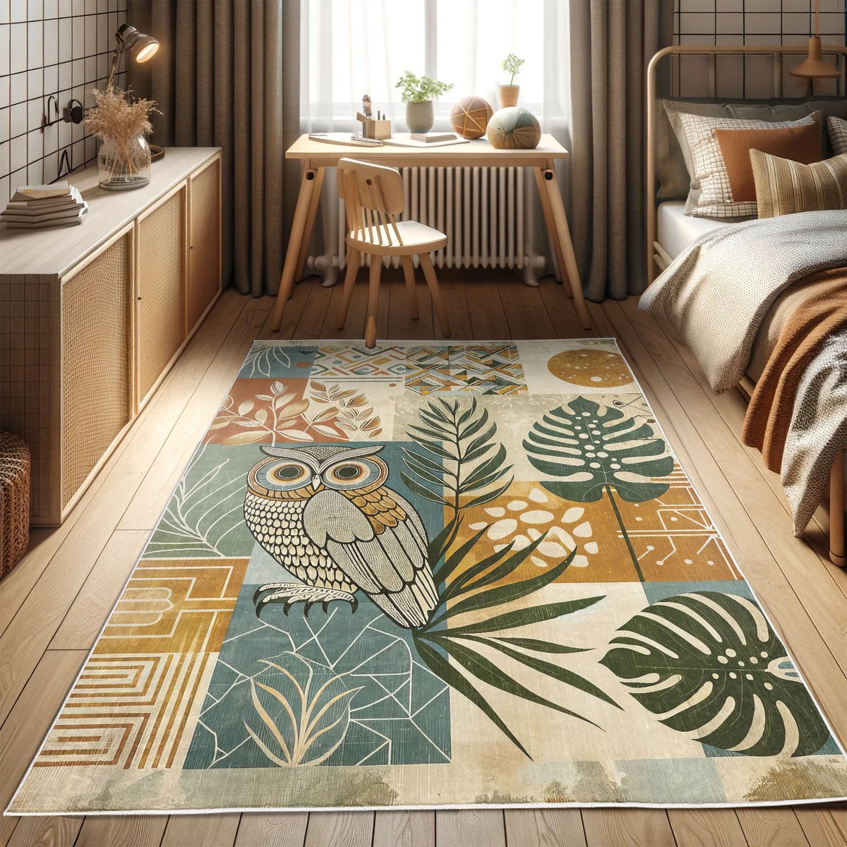 ABAKUHAUS Vloerkleed - Woonkamer Tapijt – Hoogpolig – 76 x 152 cm – jadegroen amber