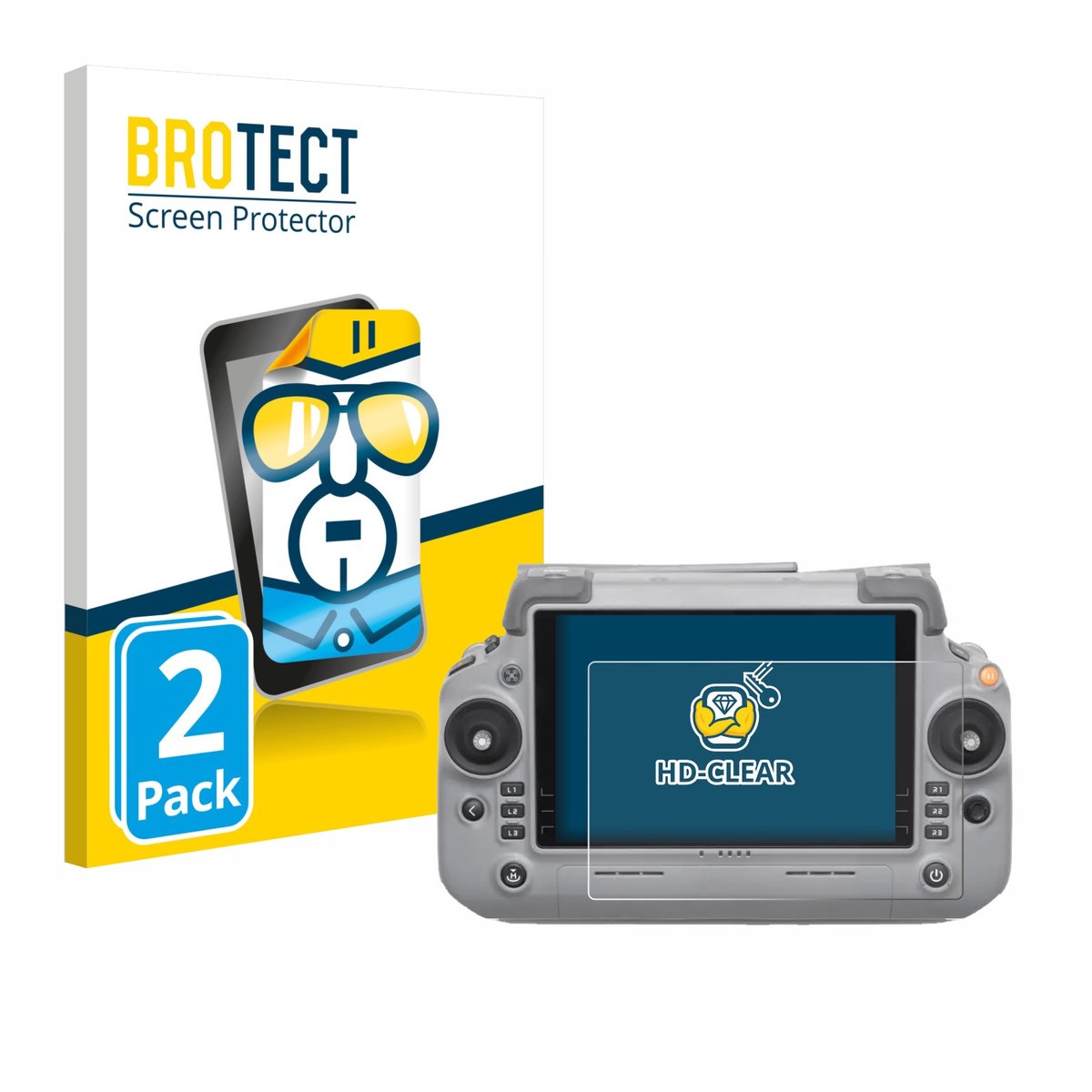 BROTECT - Screenprotector voor DJI RC Plus 2 - Folie Beschermfolie transparant 2 Stuks