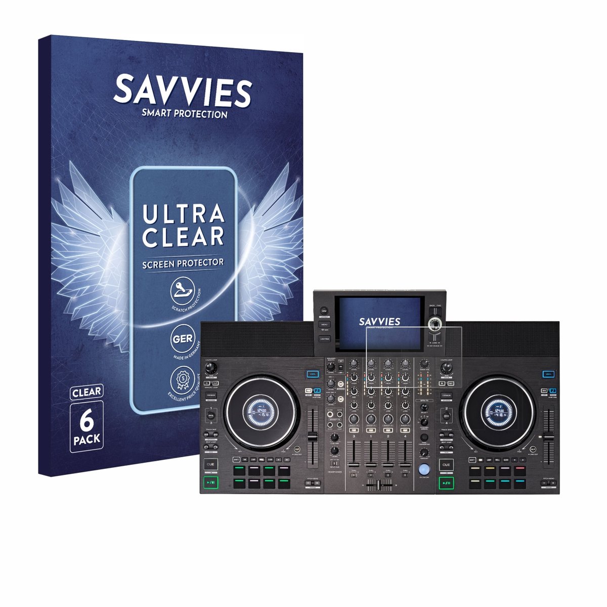 Savvies - Screenprotector voor Denon DJ SC LIVE 4 (Jog) - Folie Beschermfolie transparant 6 Stuks
