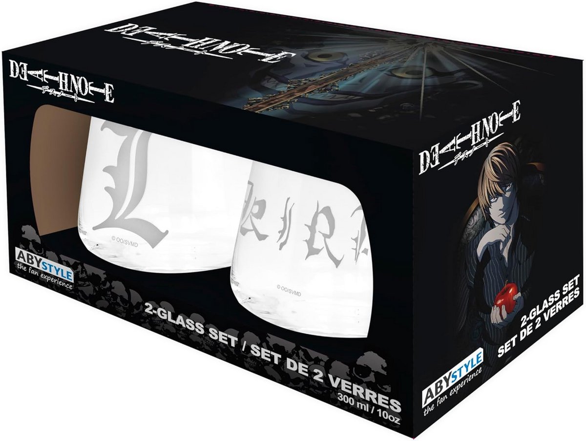 Set van 2 Glazen met Manga/Anime Thema Kira en L