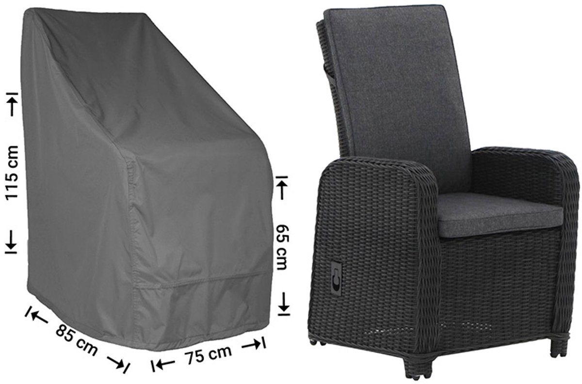 Raffles Covers Tuinstoelhoes - 85 x 75 H: 115 cm - D-RADJC85 - Waterdicht - Ademend - UV-bestendig - Elastisch rijgkoord - Beschermhoes tuinmeubelen