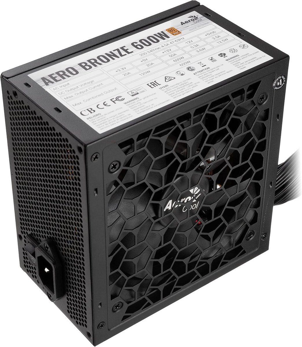 600W 80 PLUS Bronze PC Voeding - Betrouwbaar en Efficiënt