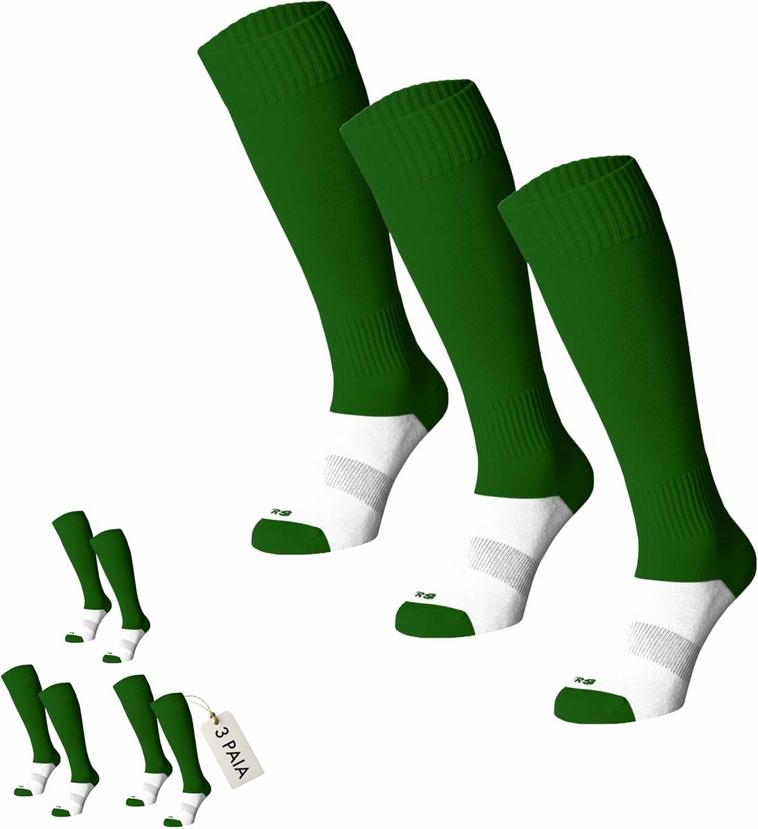 Voetbalsokken Set van 3 Paar - Ademend en Comfortabel voor Jongens, Kinderen en Heren - Diverse Maten en Kleuren