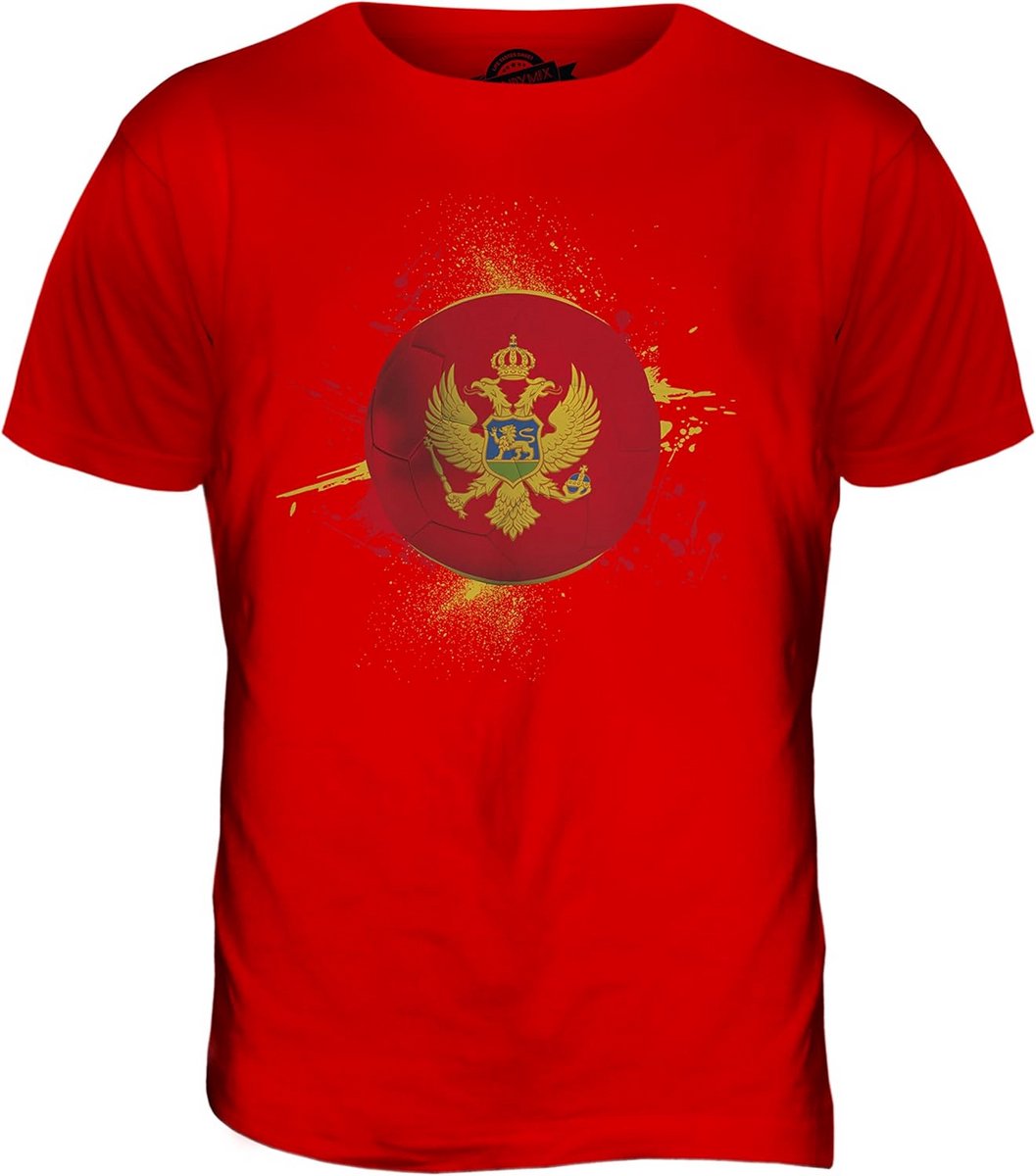 Voetbal Splatter T-shirt voor Heren in Rood