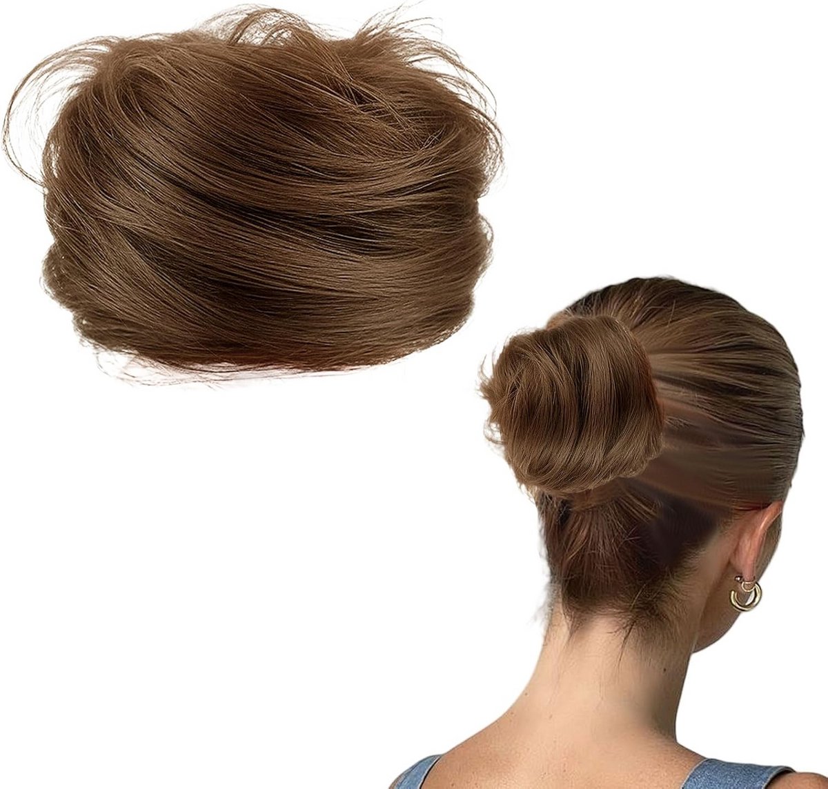 Volume Haarstukje met Haarelastiek voor Dunne Haren - Echte Haarvezels - Direct Volume