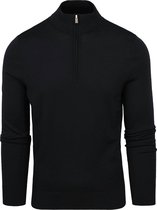 Convient - Pull mérinos demi- Zip Zwart - Homme - Taille M - Coupe slim