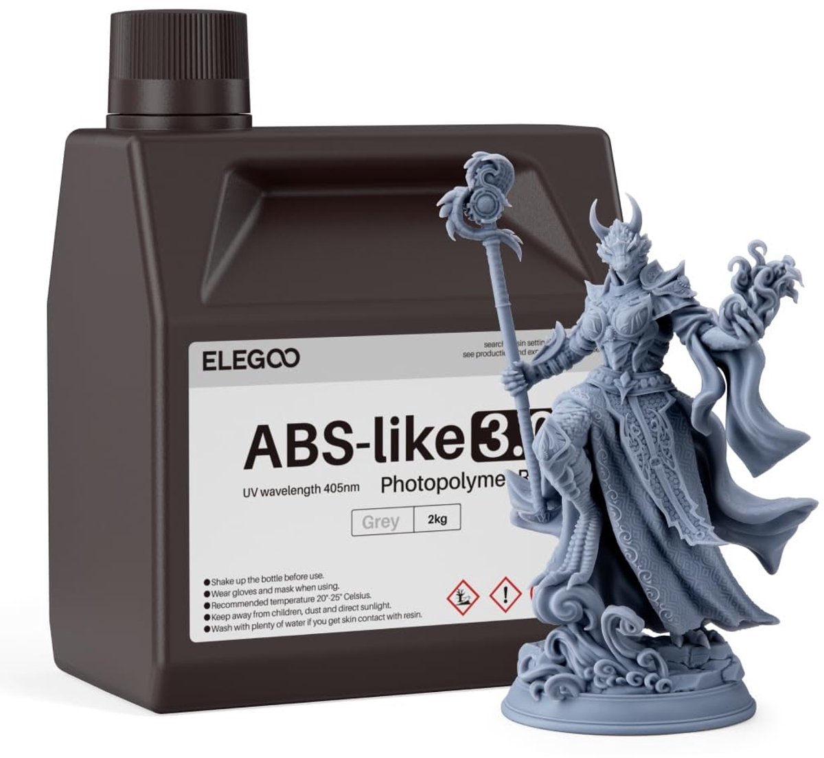 3D Printer Hars - Fotopolymeer Vloeistof - Precisie Modellen - Versterkte Sterkte - 2kg Fles - Grijs