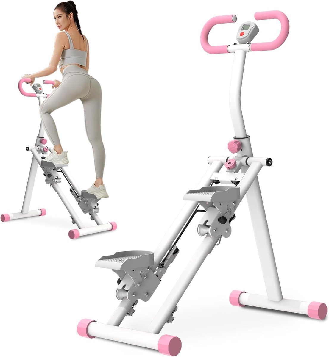 Verticale Klimmer - Cardio Fitness - Full Body Workout - Opvouwbaar Ruimtebesparend - 34x17x49 Inch - Roze