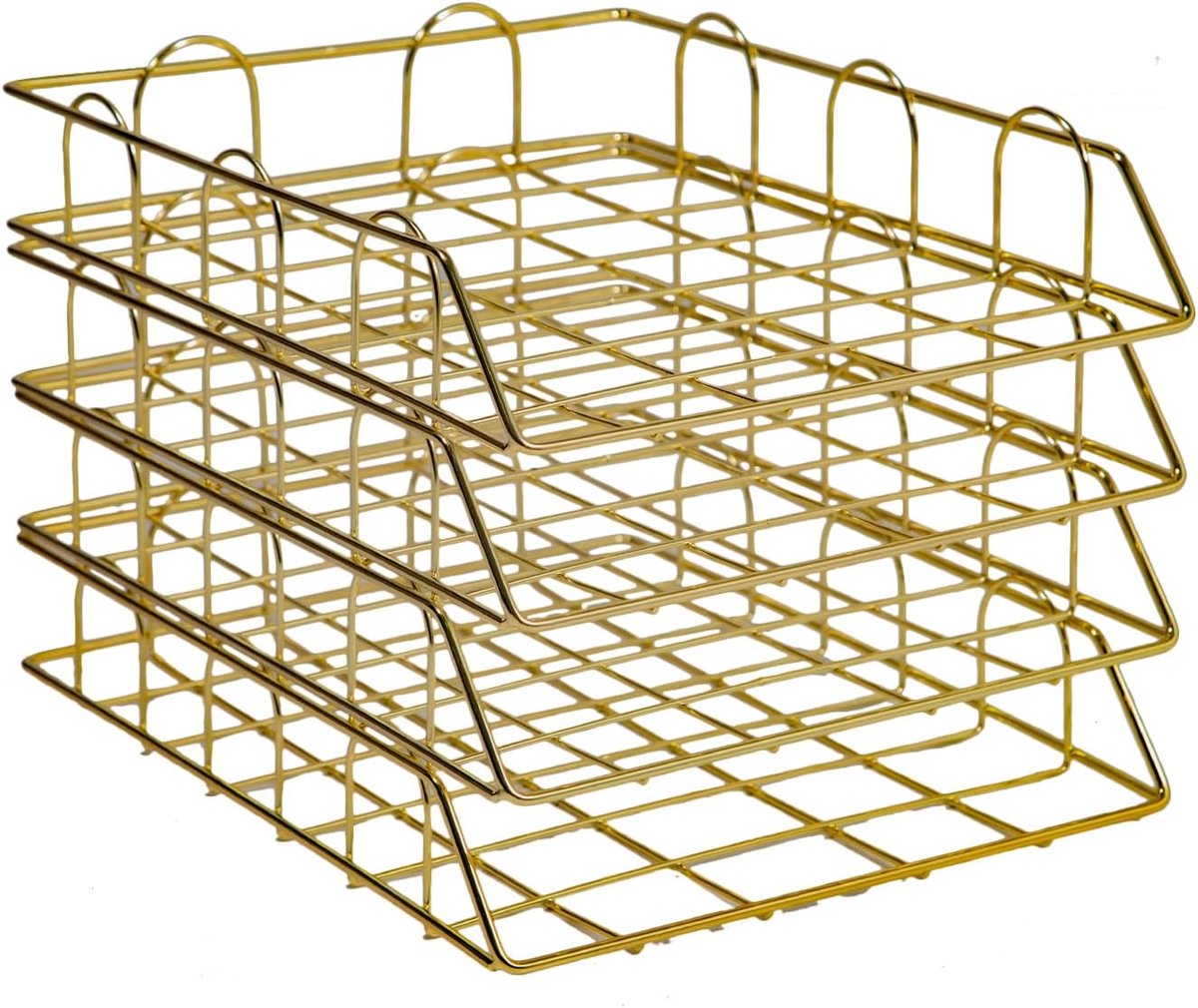 Documentenlade Bureau Organizer - Stapelbare Lades - Thuis Kantoor - Mesh Design 4 Vakken