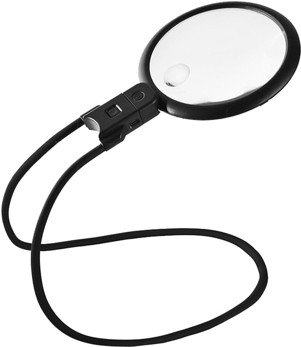 Vergrootglas Nekband - Verstelbare Loep - Hobby Werk - 36 LED Verlichting - 5x 15x Vergroting - Zwart
