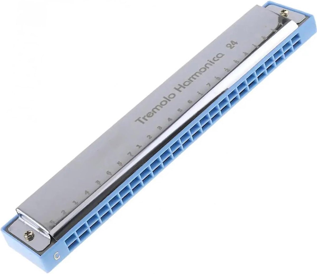 Mondharmonica Set - Blues Harmonica - Muziek Maken - 24 Gaten Diatonisch - 17.5 x 3 cm - Blauw