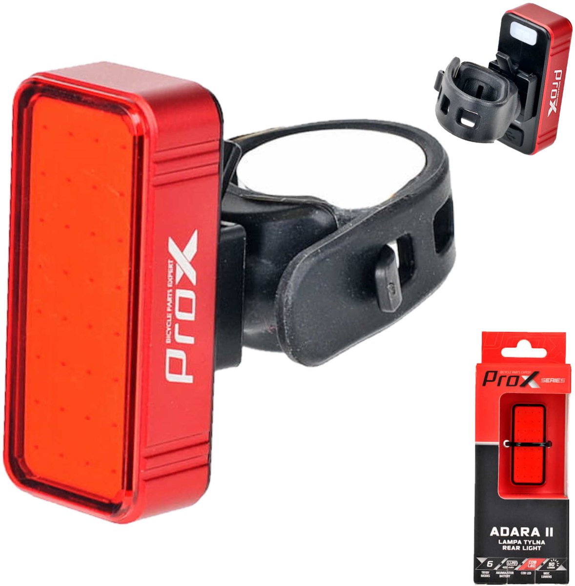 Achterlicht Prox Rood 50 Lumen - LED Fietsverlichting - USB-C