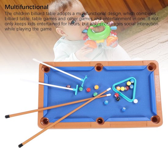 Miniatuur Pooltafel - Kinderspel - Binnen spelen - Multifunctioneel ontwerp - 71x31x6 cm - Groen — afbeelding 4