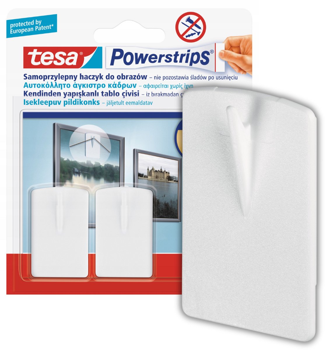 Tesa Powerstrips - Zelfklevende Haken - 1kg - Wit - Herbruikbaar