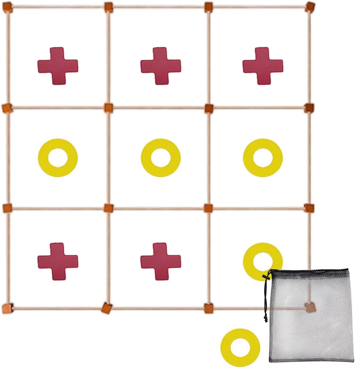 Reuze Buitenspel - Kermis Spel - Familie Activiteit - Hand Oog Coördinatie - 90x90 cm - Geel